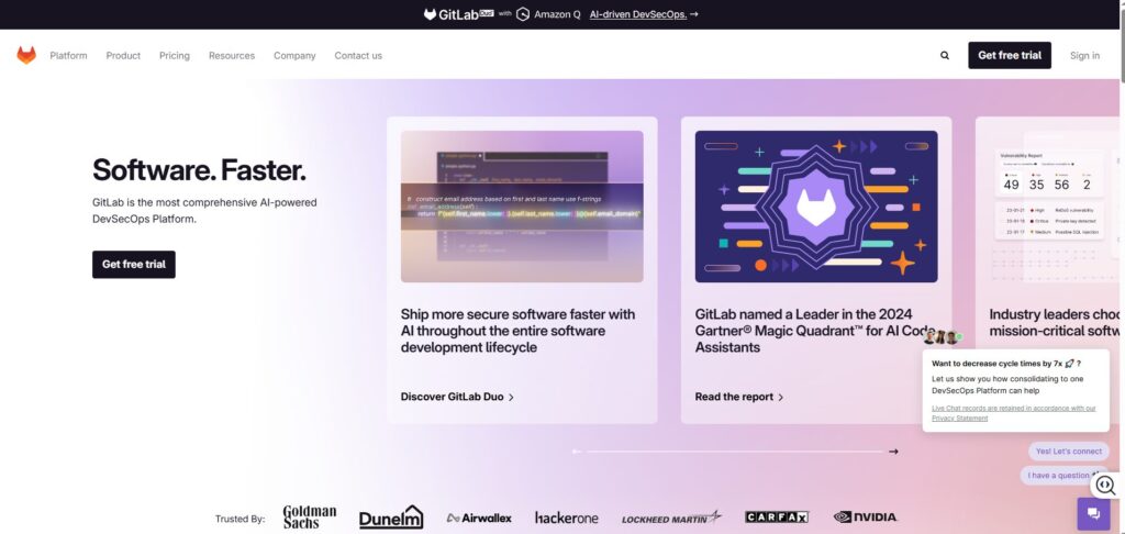 GitLabのトップ画面